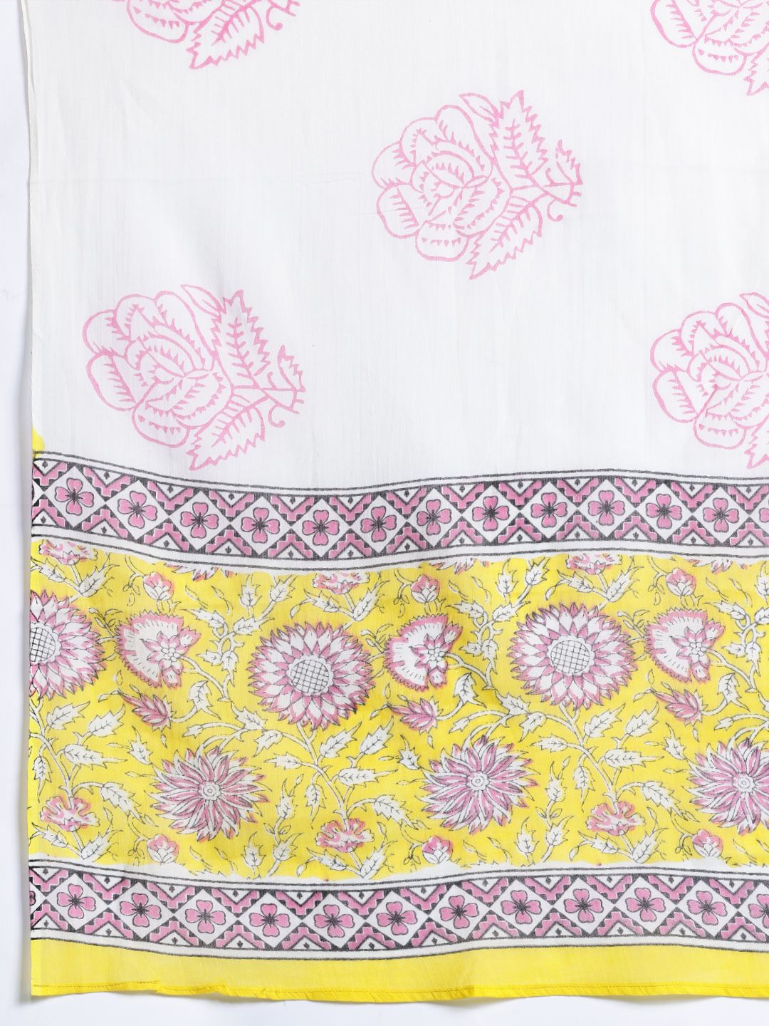 Dhiyona IE Floral Printed Pure Cotton Kurta with Trousers & Dupatta