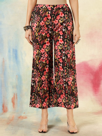 Women's Women Floral Printed Regular Pure Cotton Kurta with Trousers & With Dupatta