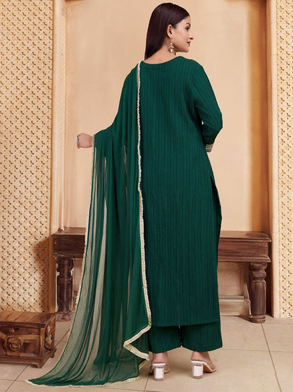 Dhiyona PD Women Embroidered Kurta & Trousers With Dupatta