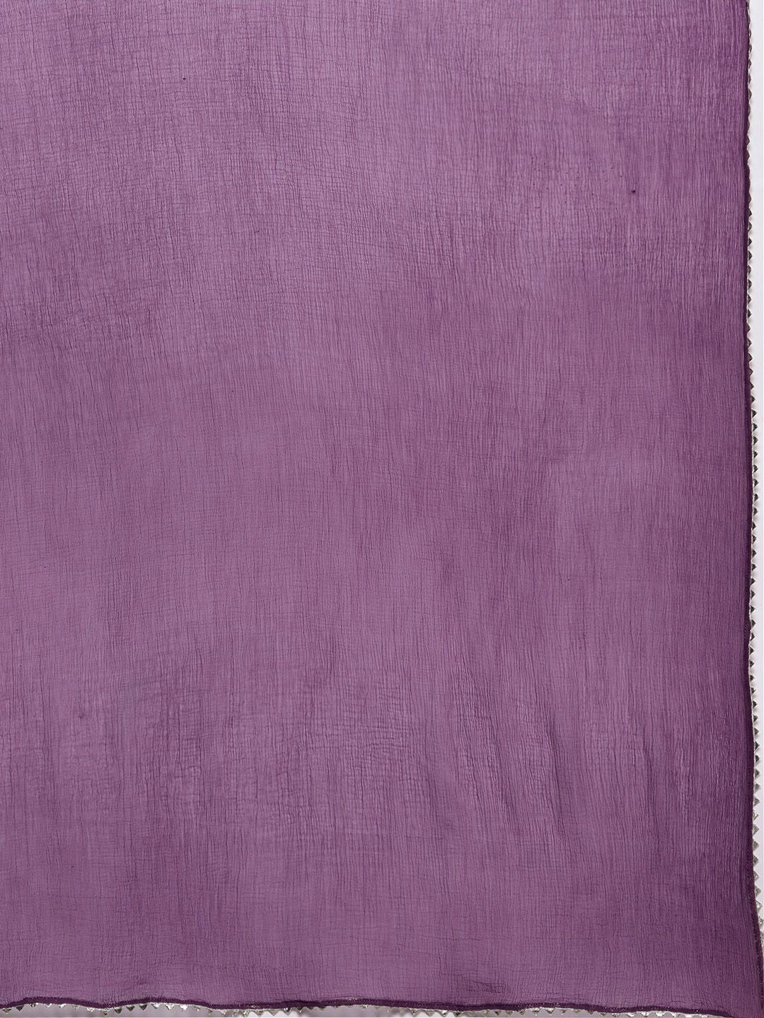 Dhiyona VA Women'sFloral Printed Gotta Patti Pure Cotton Kurta With Trousers & With Dupatta