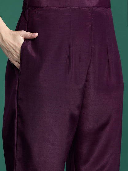 Ethnic Motifs Embroidered Sequinned Kurta with Trousers & Dupatta