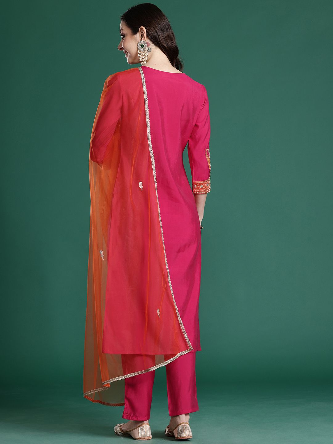 Ethnic Motifs Regular Kurta with Trousers & Dupatta