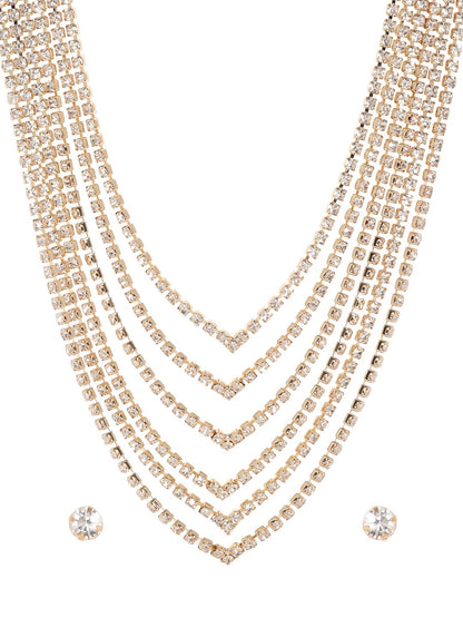 Dhiyona RJ Women's Gold-Plated Zircon-studded Jewellery Set