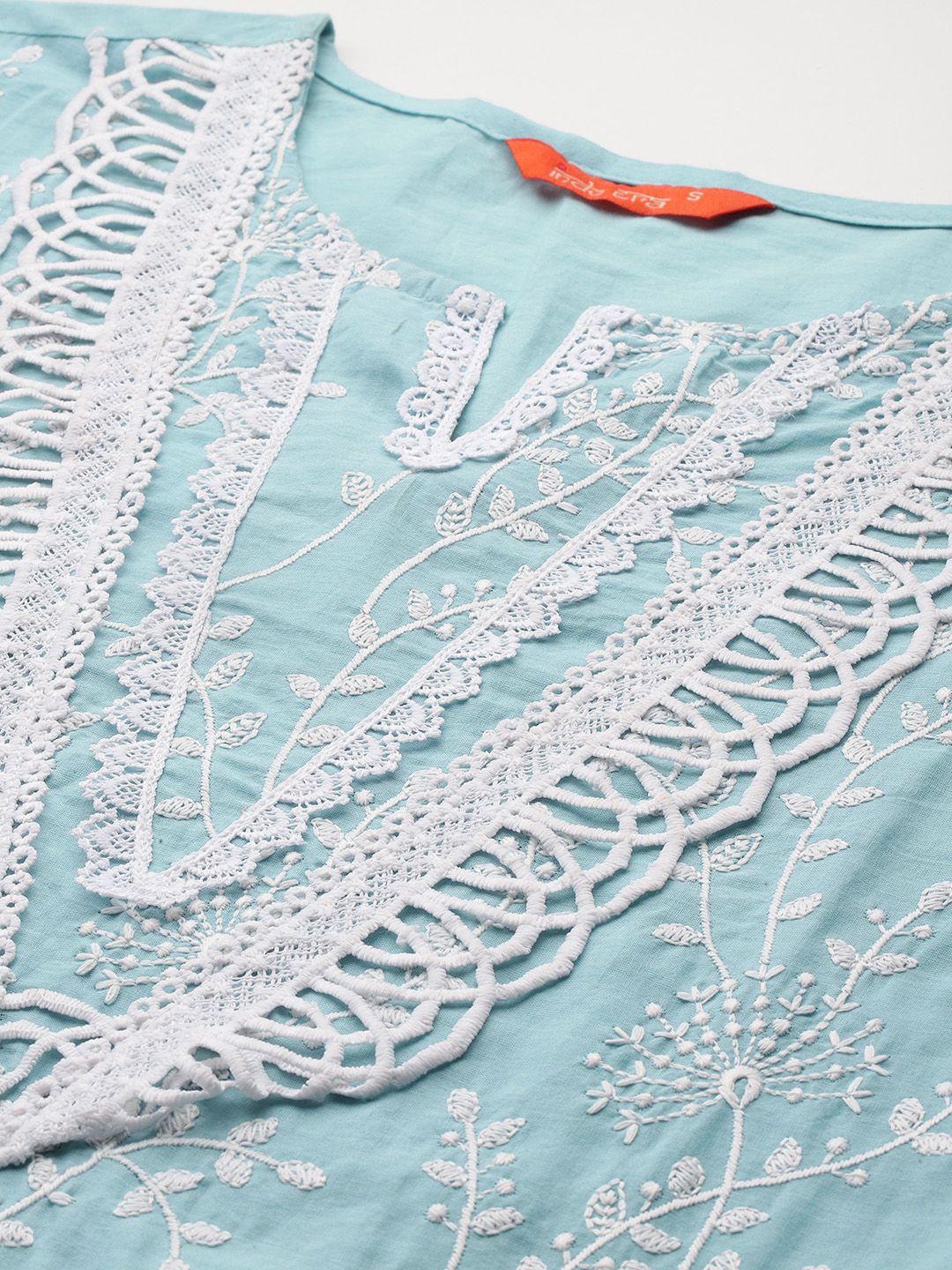 Dhiyona IE Floral Embroidered Thread Work Pure Cotton Kurta with Trousers & With Dupatta