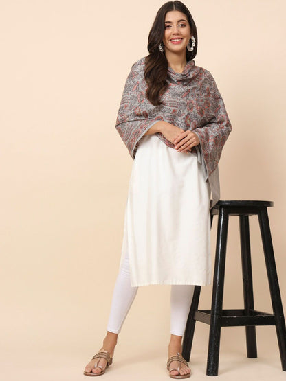 Dhiyona PA Floral Embroidered Woolen Shawl