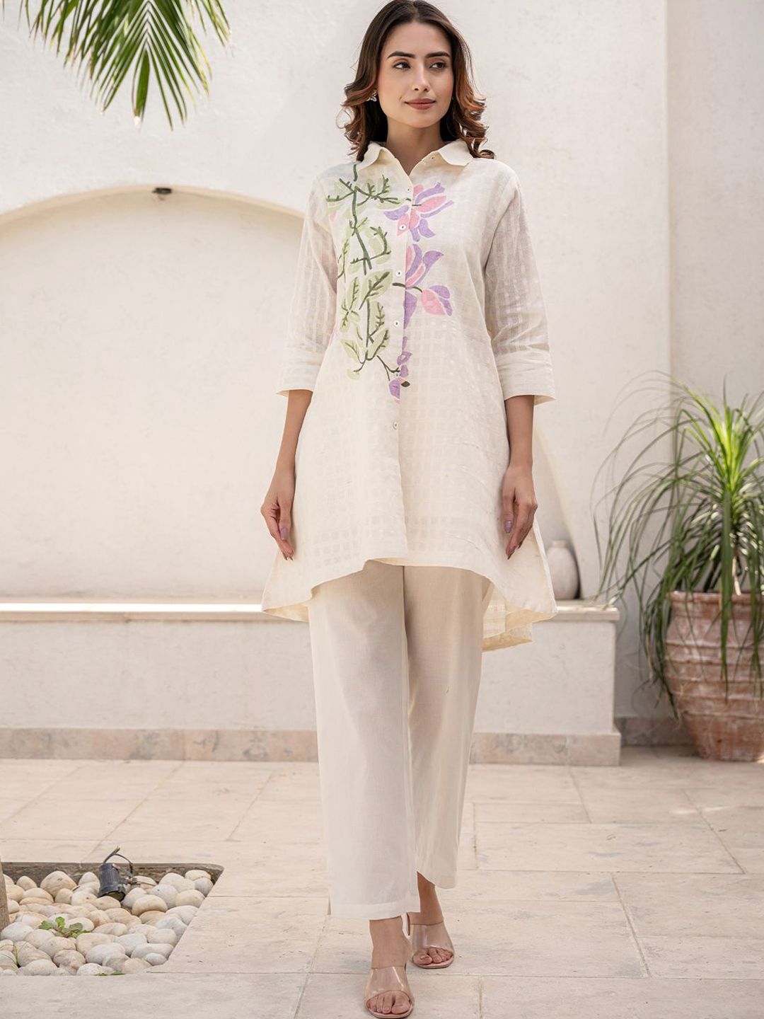 Dhiyona IE Printed Pure Cotton Tunic & Trousers Co-ords
