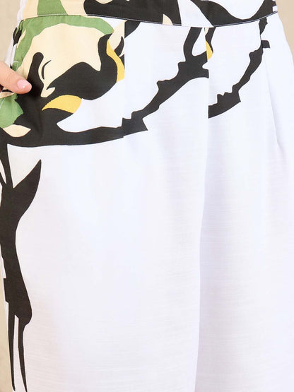 Dhiyona IE Floral Printed V Neck Straight Kurta With Trousers