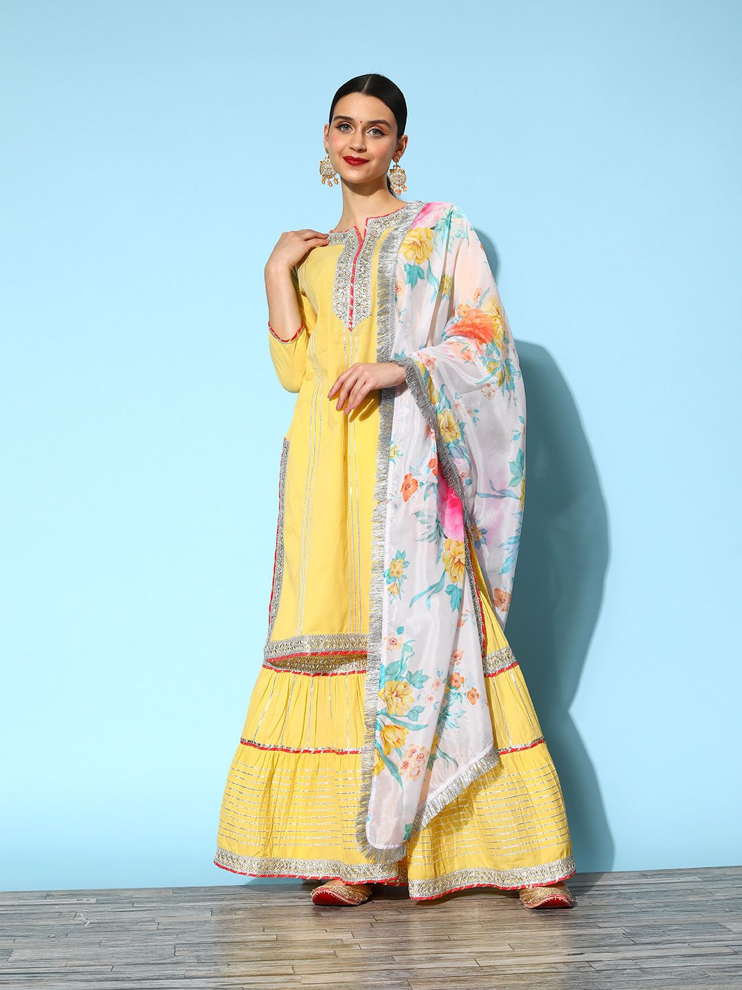 Dhiyona VA Women's Ethnic Motifs Pure Cotton Hyper Texture Kurta Set