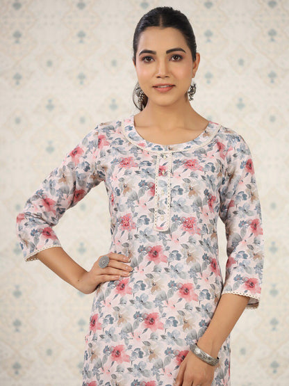 Dhiyona OD  Floral Printed Straight Kurta