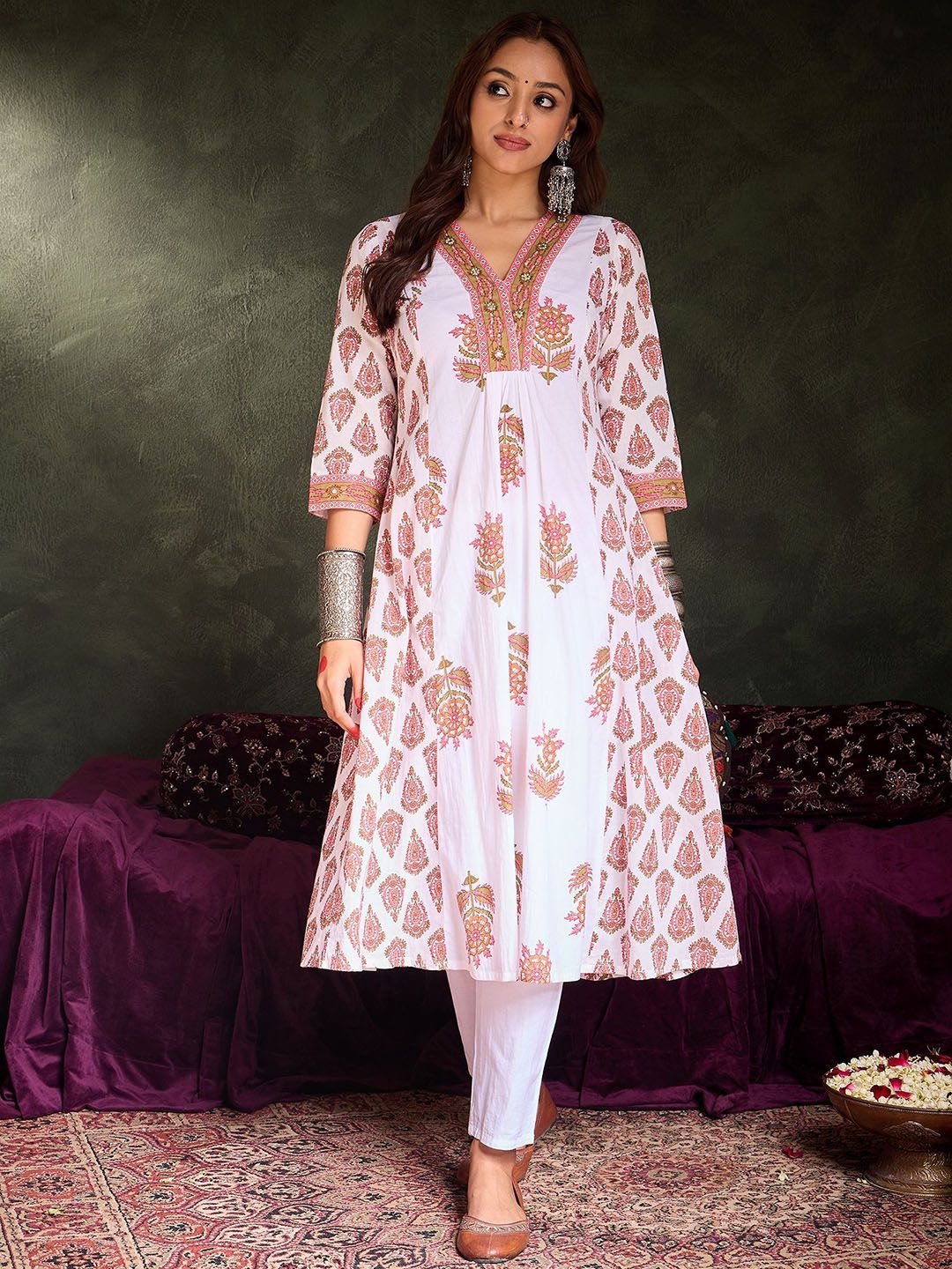 Dhiyona IE Printed A-Line Kurta Set