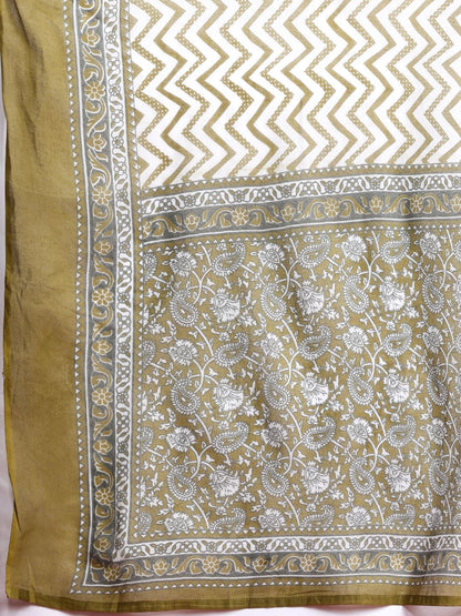 Paisley Printed Regular Pure Cotton Kurta with Trousers & With Dupatta