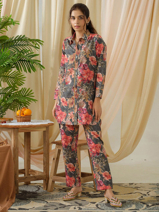 Dhiyona IE Printed Shirt & Trousers