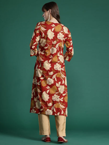 Dhiyona IE Floral Printed Pure Cotton Kurta