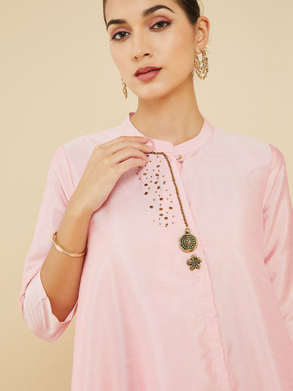 Dhiyona SO Women's Women Pink Kurta with Trousers