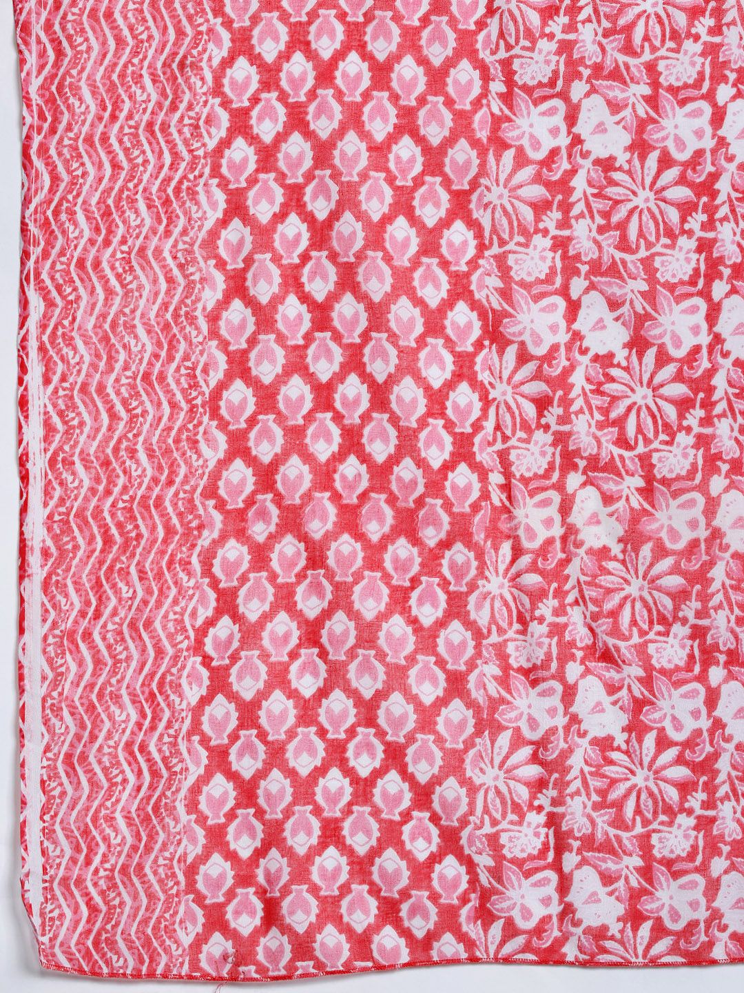 Floral Printed Regular Pure Cotton Kurta with Trousers & Dupatta