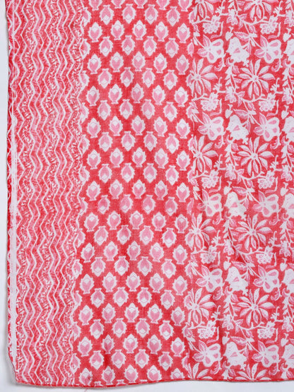 Floral Printed Regular Pure Cotton Kurta with Trousers & Dupatta