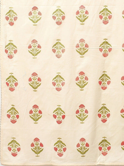 Dhiyona KL Checked Embroidered Notch-Neck Thread Work Straight Kurta With Trousers And Dupatta