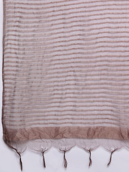 Dhiyona VA Women'sEmbroidered Pleated Anarkali Zari Kurta with Trousers & Dupatta