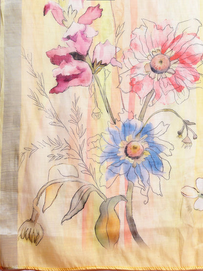 Dhiyona IE Women Embroidered Regular Thread Work Pure Cotton Kurta with Trousers & With Dupatta