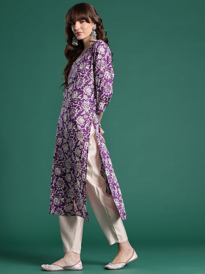 Dhiyona IE Floral Printed Pure Cotton Kurta