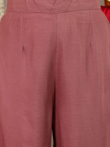 Dhiyona VA Women'sGotta Patti Detail Straight Kurta & Trousers With Dupatta