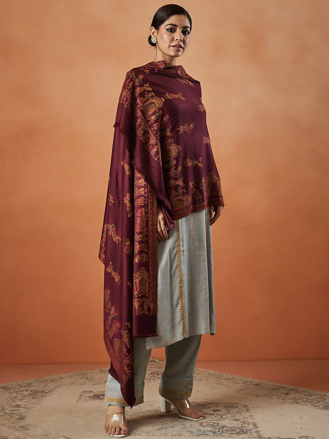 Dhiyona PA Pari Mahal Kaani Ethnic Motifs Woven Design Shawl