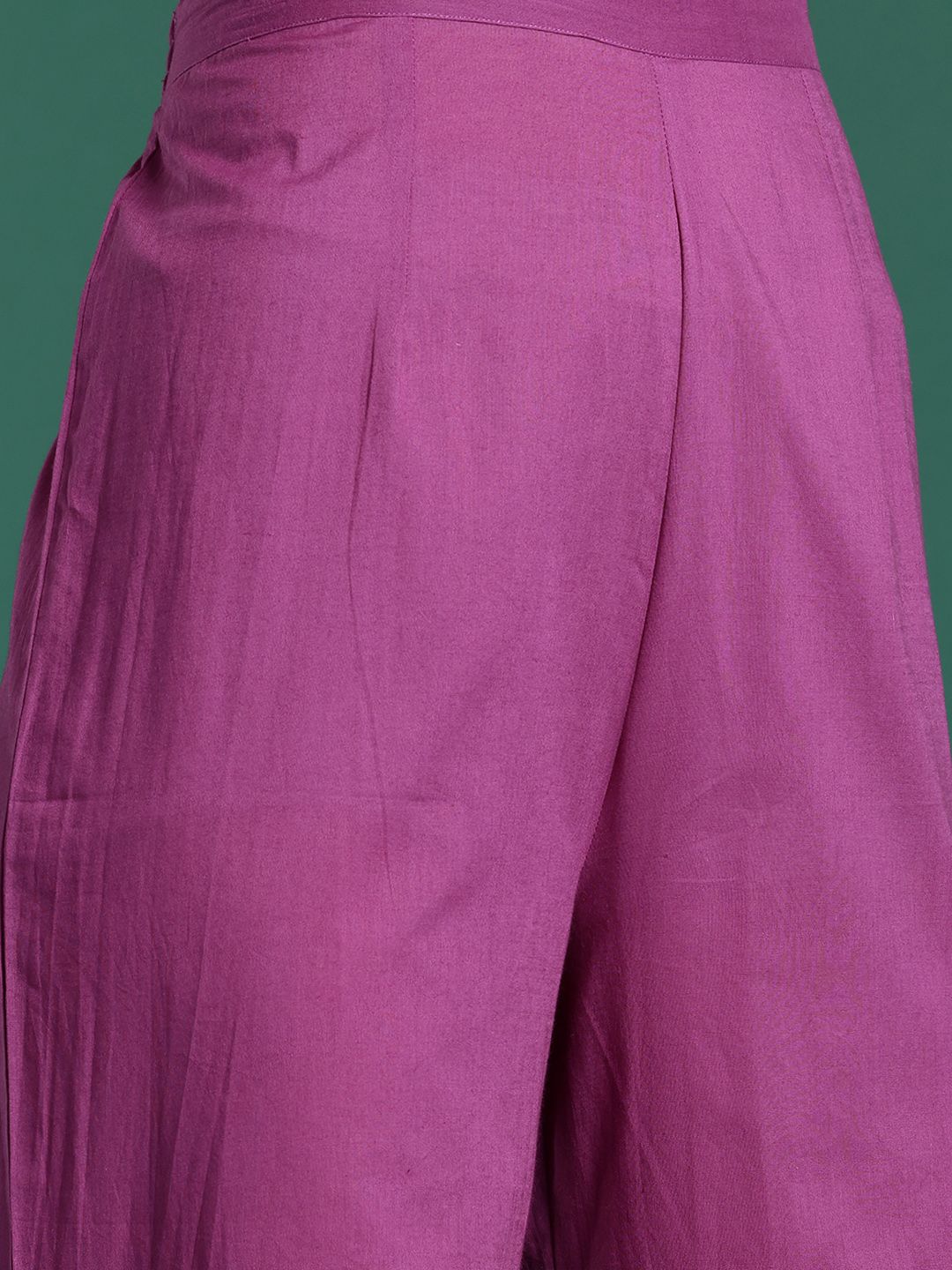 Floral Embroidered Thread Work Pure Cotton Kurta with Palazzos