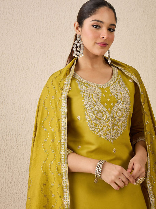 Dhiyona IE Women's Women Ethnic Motifs Printed Kurta with Trousers & Dupatta