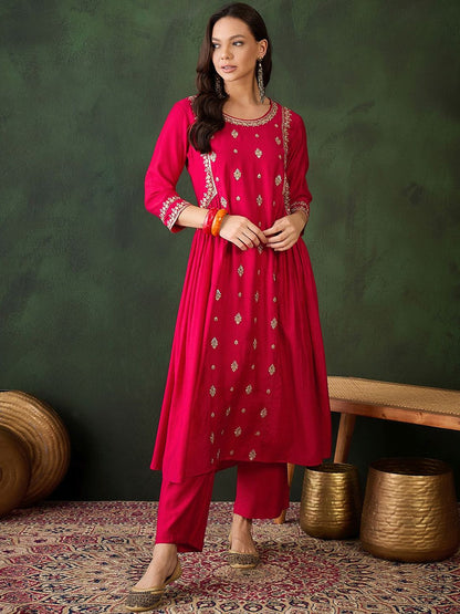 Dhiyona SN Women's Embroidered Straight Kurta & Salwar