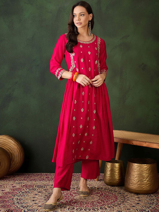 Dhiyona SN Women's Embroidered Straight Kurta & Salwar