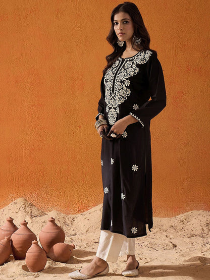 Dhiyona IE Ethnic Motifs Embroidered Straight Kurta
