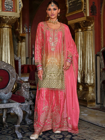 Women Ethnic Motifs Embroidered Kurta with Palazzos & Dupatta