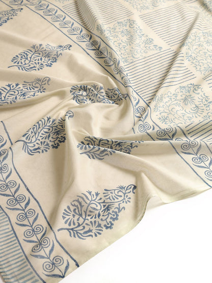 Dhiyona SO Women's Women Printed Calf Length Thread Work Straight Kurta with Trousers & With Dupatta