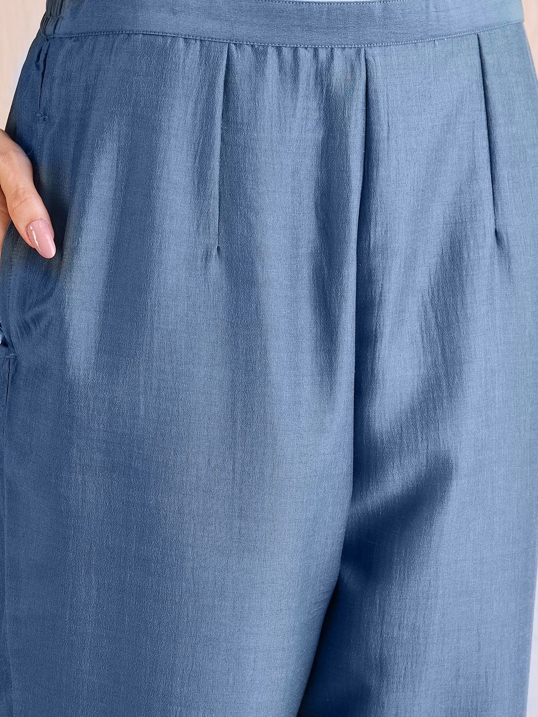 Women Bandhani Embroidered Regular Gotta Patti Kurta with Trousers & With Dupatta