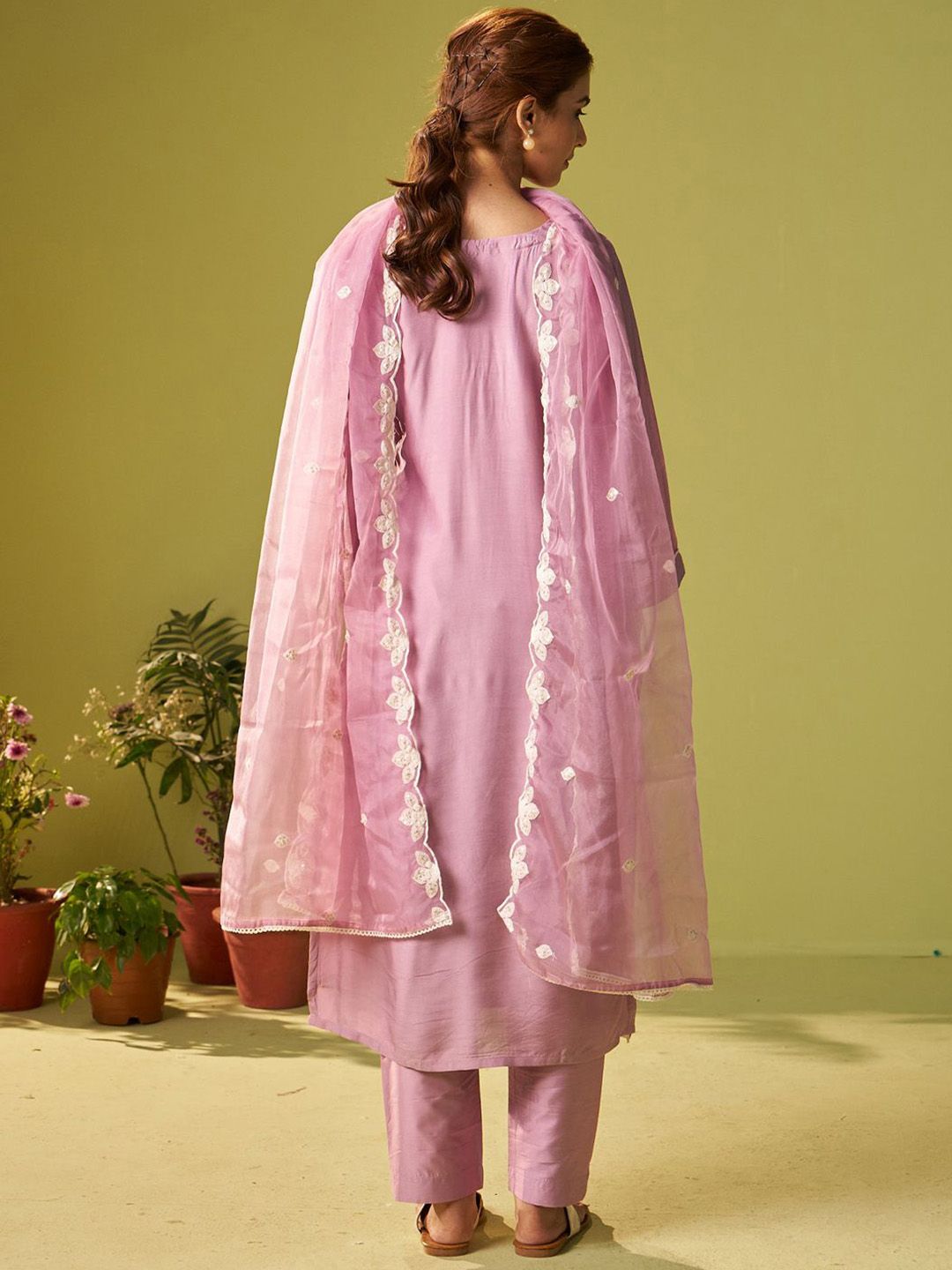 Women Floral Embroidered Kurta with Trousers & Dupatta