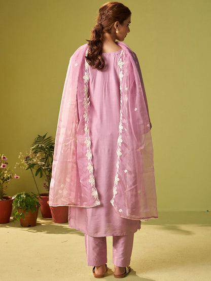 Women Floral Embroidered Kurta with Trousers & Dupatta