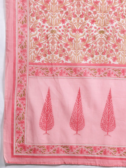Dhiyona IE Floral Printed Regular Pure Cotton Kurta with Trousers & With Dupatta