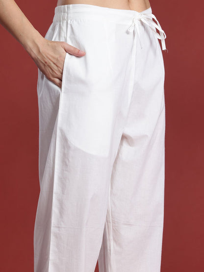 Dhiyona IE Floral Printed Sequinned Pure Cotton Kurta with Trousers & With Dupatta