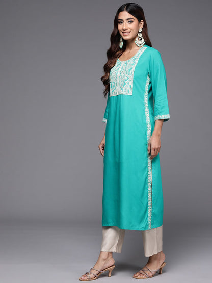 Dhiyona IE Women Ethnic Motifs Yoke Design Thread Work Kurta