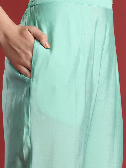 Ethnic Motifs Embroidered Kurta with Trousers & Dupatta