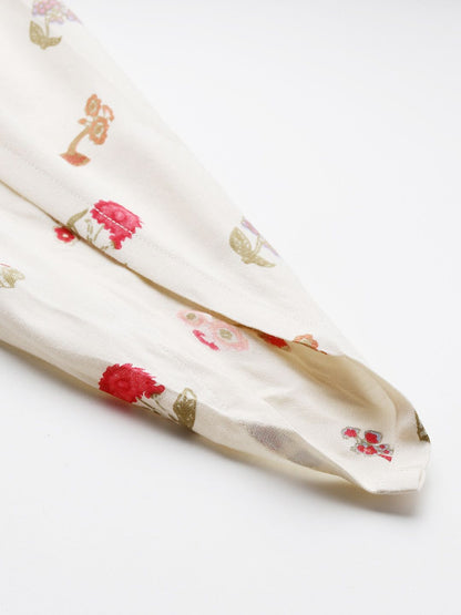 Floral Printed Regular Fusion Kurta with Dhoti Pants