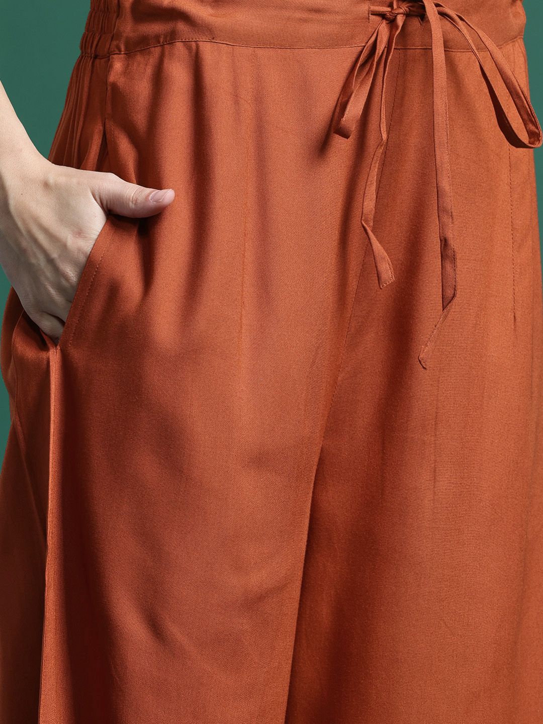 Embroidered Thread Work Kurta with Trousers