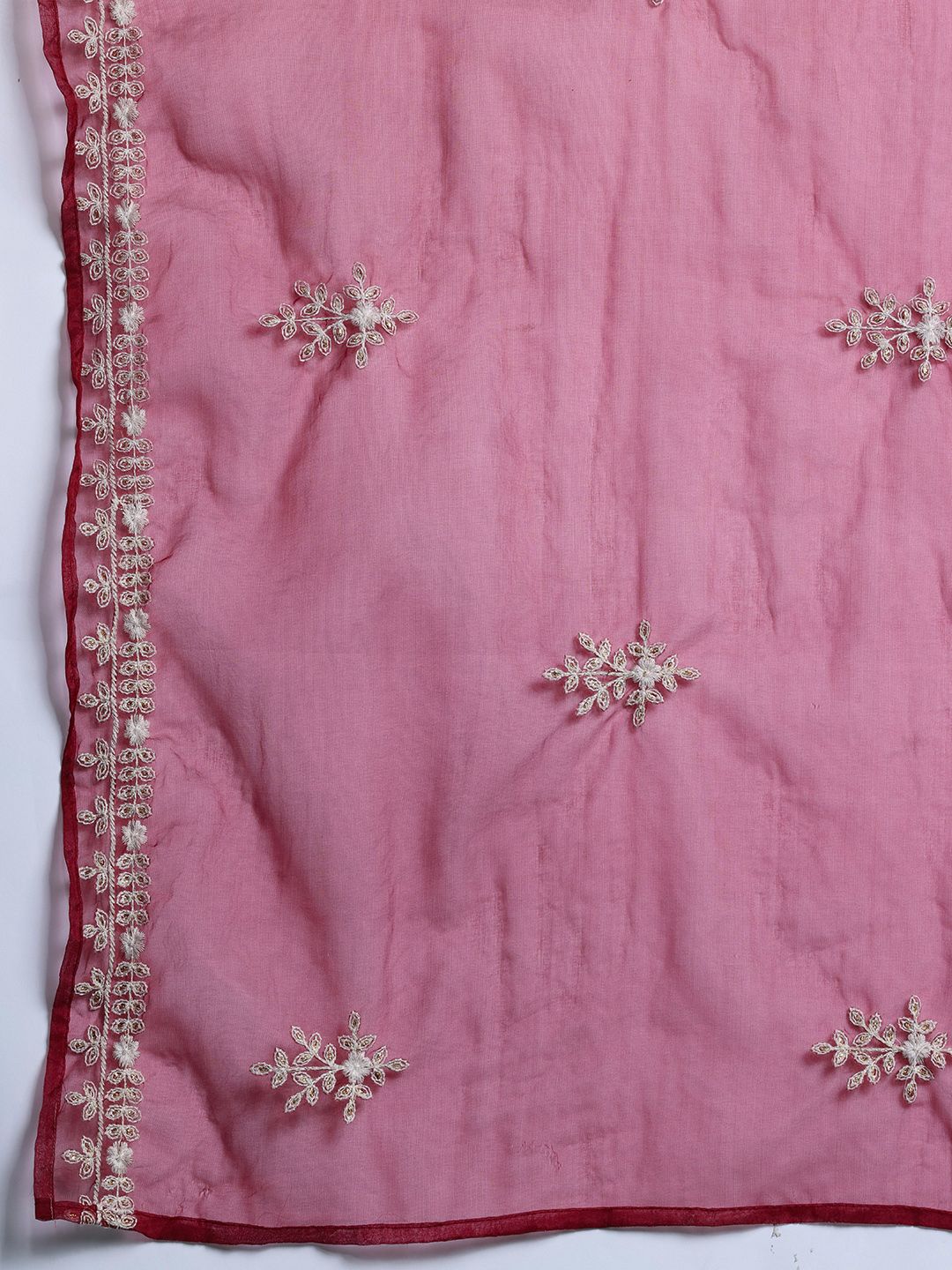 Dhiyona IE Ethnic Motifs Embroidered Thread Work Kurta With Trousers & Dupatta