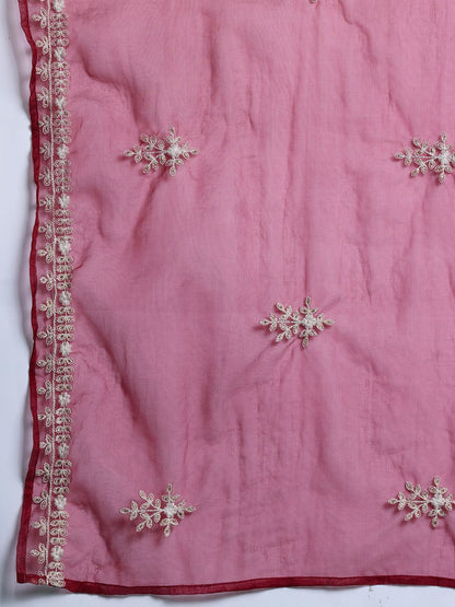 Dhiyona IE Ethnic Motifs Embroidered Thread Work Kurta With Trousers & Dupatta