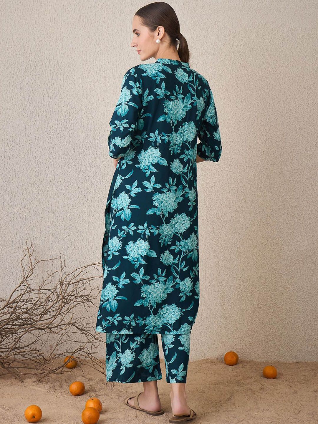 Dhiyona IE Women Floral Printed Regular Kurta with Palazzos