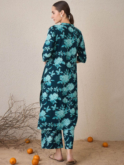 Dhiyona IE Women Floral Printed Regular Kurta with Palazzos