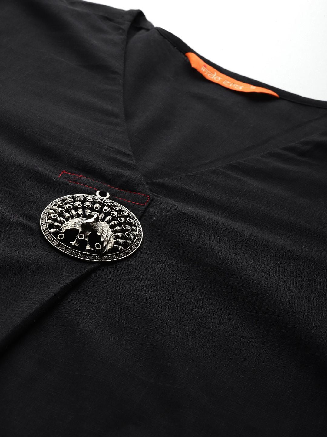 Dhiyona IE Floral Embroidered Pure Cotton Kurta with Trousers