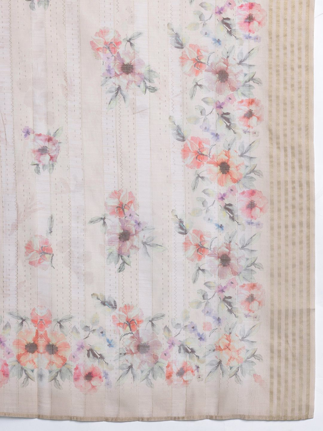 Dhiyona IE Floral Embroidered Pure Cotton Kurta with Trousers & Dupatta