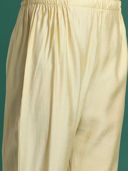 Ethnic Motifs Embroidered Panelled Sequinned Kurta With Trousers & Dupatta