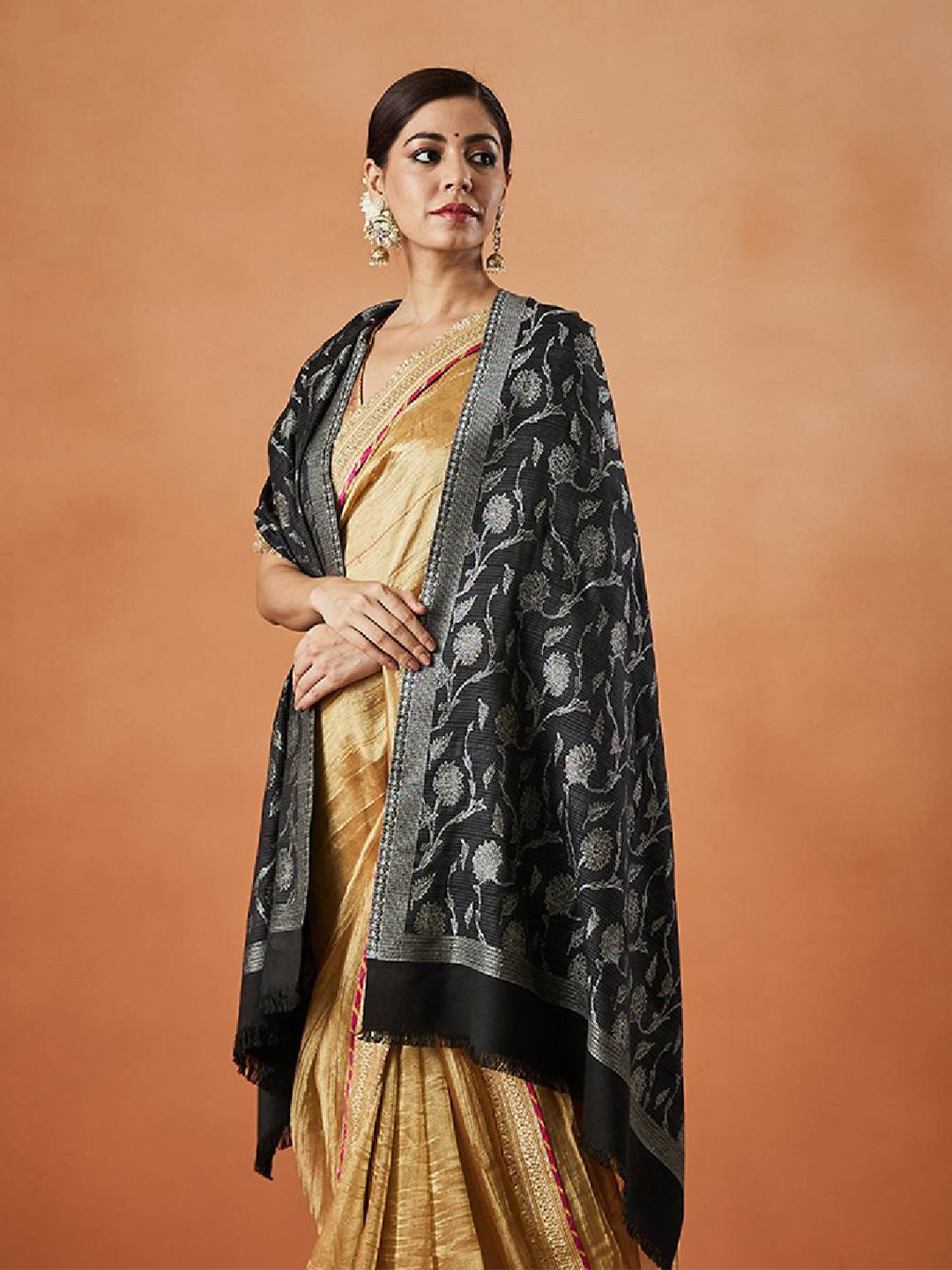 Dhiyona PA Ethnic Motifs Woven Design Shawl